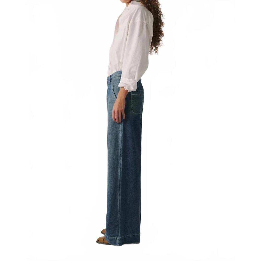 NEW WARP + WEFT venetian wide leg trouser in sailing day - Picture 3 of 4